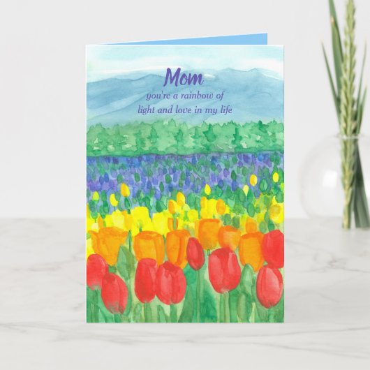Tulp bloemvelden Gelukkige Moederdag Kaart (Voorkant)