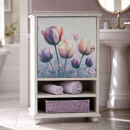 Tulp bloesem decoupage in roze lavendel tissuepapier