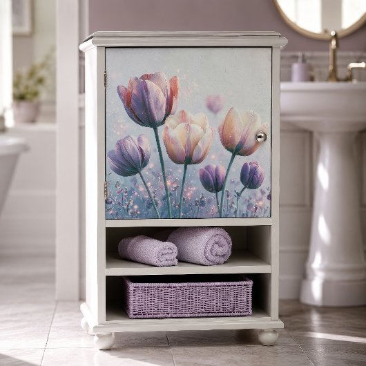 Tulp bloesem decoupage in roze lavendel tissuepapier