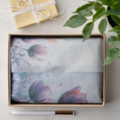 Tulp bloesem decoupage in roze lavendel tissuepapier (Geschenk)