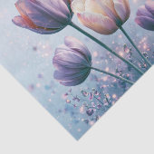Tulp bloesem decoupage in roze lavendel tissuepapier (Detail)
