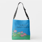 Tulp Boeket op het gras Crossbody Tas (Achterkant)