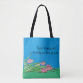 Tulp Boeket op het gras Tote Bag (Voorkant)