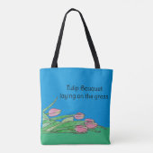 Tulp Boeket op het gras Tote Bag (Achterkant)