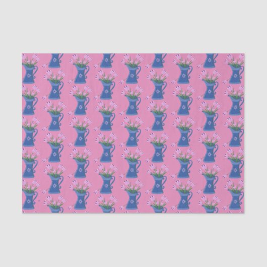 Tulp Boeket Spring Pink Tissue Papier (Voorkant)