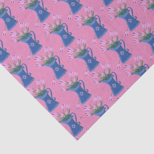 Tulp Boeket Spring Pink Tissue Papier (Detail)