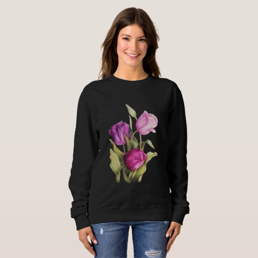 Tulp Boer Wildflower Waterverf Liefhebber Gift Trui (Voorkant volledig)