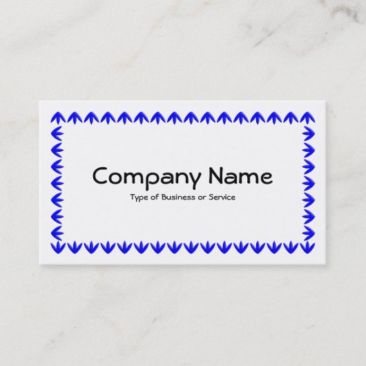 Tulp Border 3d - Blue on White Visitekaartje (Voorkant)