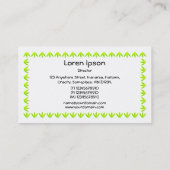 Tulp Border 3d - Chartreuse Green op White Visitekaartje (Achterkant)