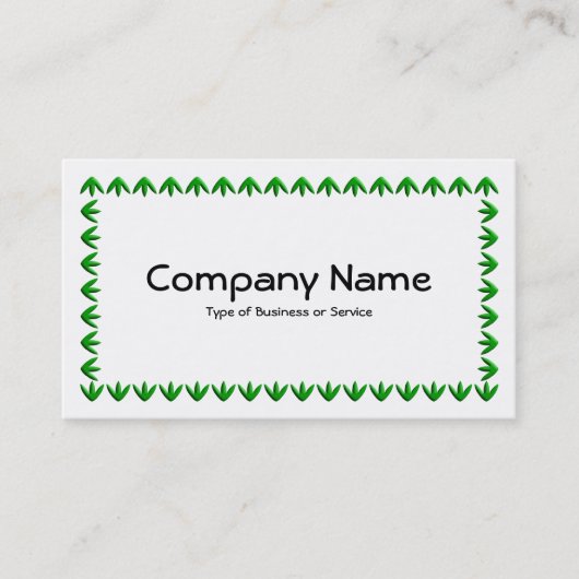 Tulp Border 3d - Green on White Visitekaartje (Voorkant)