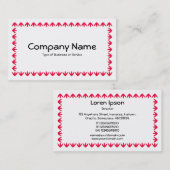 Tulp Border 3d - Rood op Wit Visitekaartje (Voorkant / Achterkant)