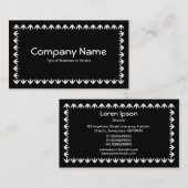 Tulp Border 3d - White on Black Visitekaartje (Voorkant / Achterkant)