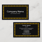 Tulp Border - Amber on Black Visitekaartje (Voorkant / Achterkant)