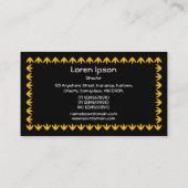 Tulp Border - Amber on Black Visitekaartje (Achterkant)