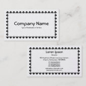 Tulp Border - Black on White (Gold Kaart) Visitekaartje (Voorkant / Achterkant)