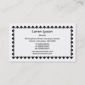 Tulp Border - Black on White (Gold Kaart) Visitekaartje (Achterkant)