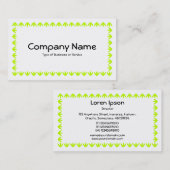 Tulp Border - Chartreuse Green op White Visitekaartje (Voorkant / Achterkant)