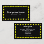 Tulp Border - Geel op Black Visitekaartje (Voorkant / Achterkant)