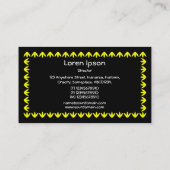 Tulp Border - Geel op Black Visitekaartje (Achterkant)