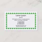 Tulp Border - Green on White Visitekaartje (Achterkant)