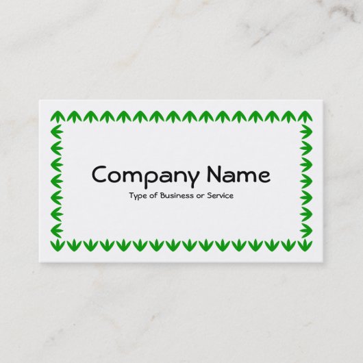 Tulp Border - Green on White Visitekaartje (Voorkant)