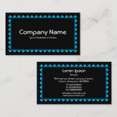 Tulp Border - Sky Blue op Black Visitekaartje (Voorkant / Achterkant)