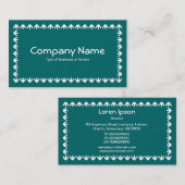 Tulp Border - White on Moss Green Visitekaartje (Voorkant / Achterkant)