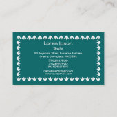 Tulp Border - White on Moss Green Visitekaartje (Achterkant)