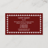 Tulp Border - White op Deep Maroon Visitekaartje (Achterkant)