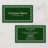 Tulp Border - White op Donkergroen Visitekaartje (Voorkant / Achterkant)