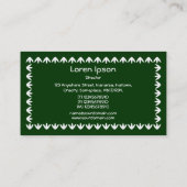 Tulp Border - White op Donkergroen Visitekaartje (Achterkant)