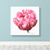 Tulp. Botanische waterverf Canvas Afdruk (Insitu (Houten vloer))