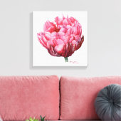 Tulp. Botanische waterverf Canvas Afdruk (Insitu (Woonkamer))