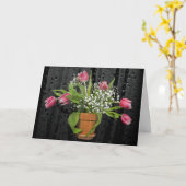 tulp bouquet met rampenkaart kaart (Gele Bloem)