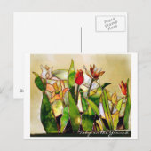 Tulp BRIEFKAART voor geluk op de grond (Voorkant / Achterkant)