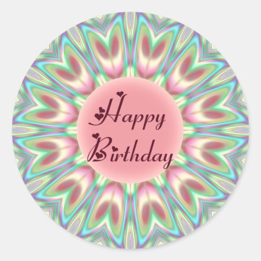 Tulp caleidoscoop ronde sticker (Voorkant)