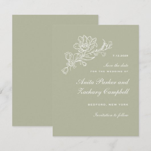 Tulp Cascade Lichen Save The Date (Voorkant / Achterkant)