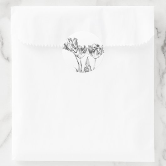 Tulp Chrome ronde Stickers (Tas)