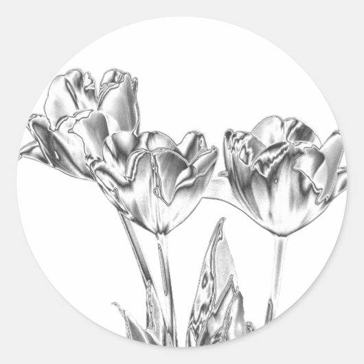 Tulp Chrome ronde Stickers (Voorkant)