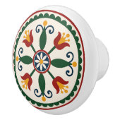 Tulp & Daisy Floral Pennsylvania Dutch Hex Sign K Keramische Knop (Rechts)