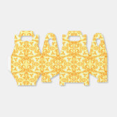 Tulp damast geel patroon lente of paasdoos bedankdoosjes (Uitgevouwen)