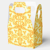Tulp damast geel patroon lente of paasdoos bedankdoosjes (Geopend)