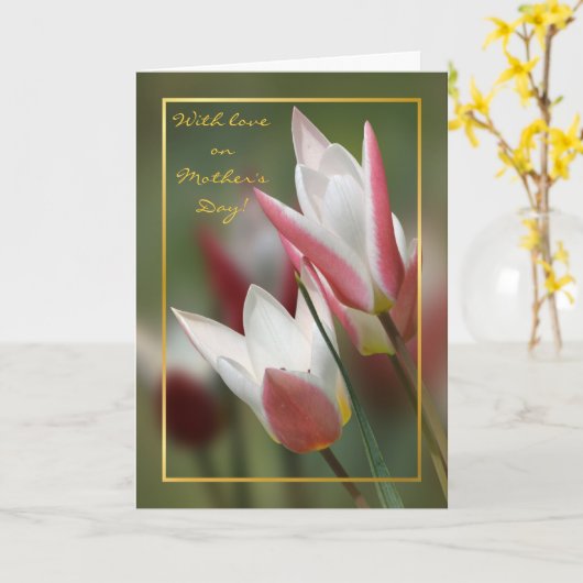 tulp de Moederdag van Dame Jane Kaart (Gele Bloem)