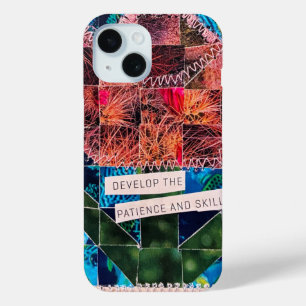 Tulp Dekbed Cactus Bloem & Oceaan Vis Mozaïek Kuns iPhone 15 Case