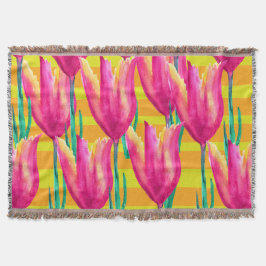 Tulp dekentje met Pinik tulpenpatroon