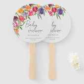 Tulp Delight Levendig Bloemen Baby shower Handwaaier (Voorkant en achterkant)