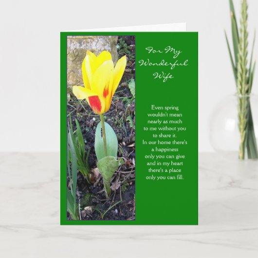 Tulp Design Happy Easter Wife Feestdagen Kaart (Voorkant)