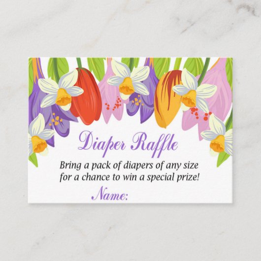 Tulp Diaper Raffle Tickets (Voorkant)