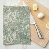 Tulp door William Morris, Vintage bloemkunst Theedoek (Quarter Fold)