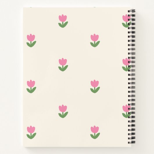 Tulp Dreams Notitieboek Hoesje 🌷✨ - Bloemenpatroo (Achterkant)
